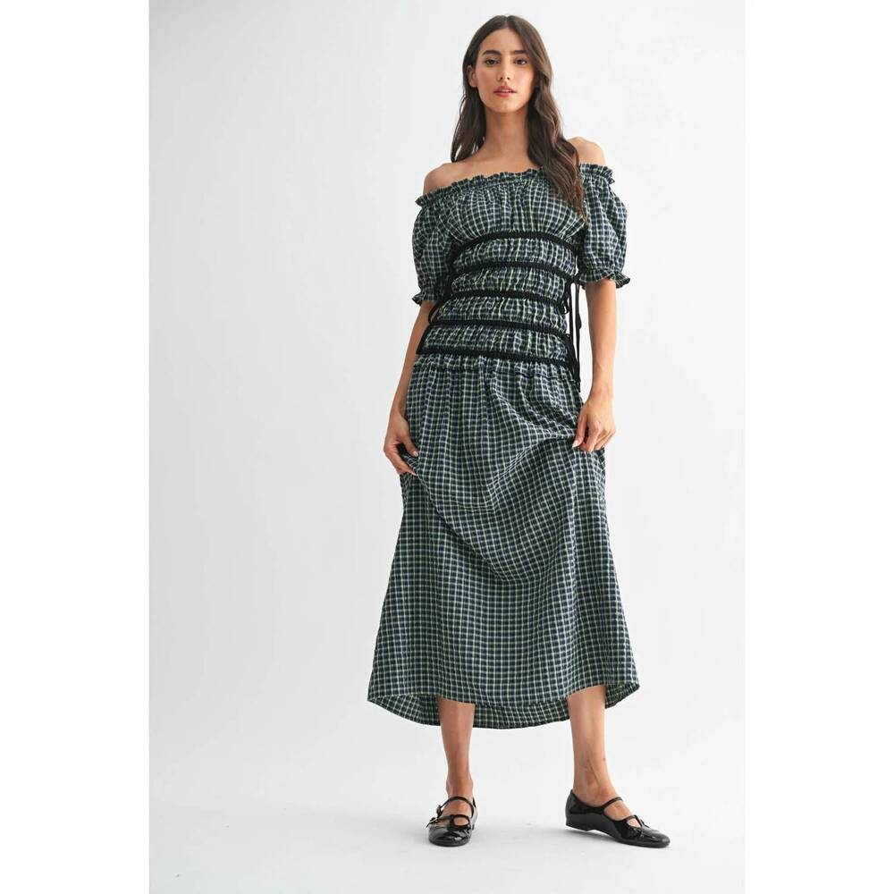 NEW CAMELLIA olivine dress in green